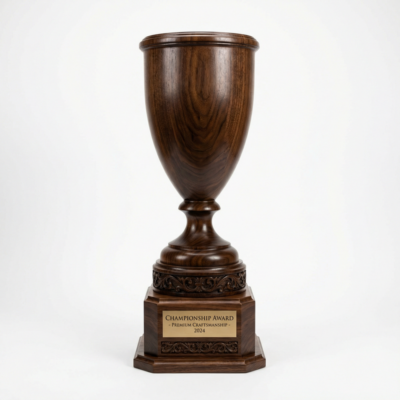 Wood cup trophy