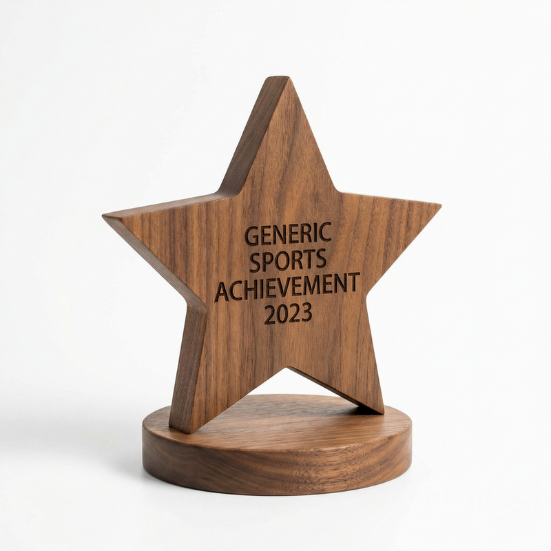 Star-shaped wood award