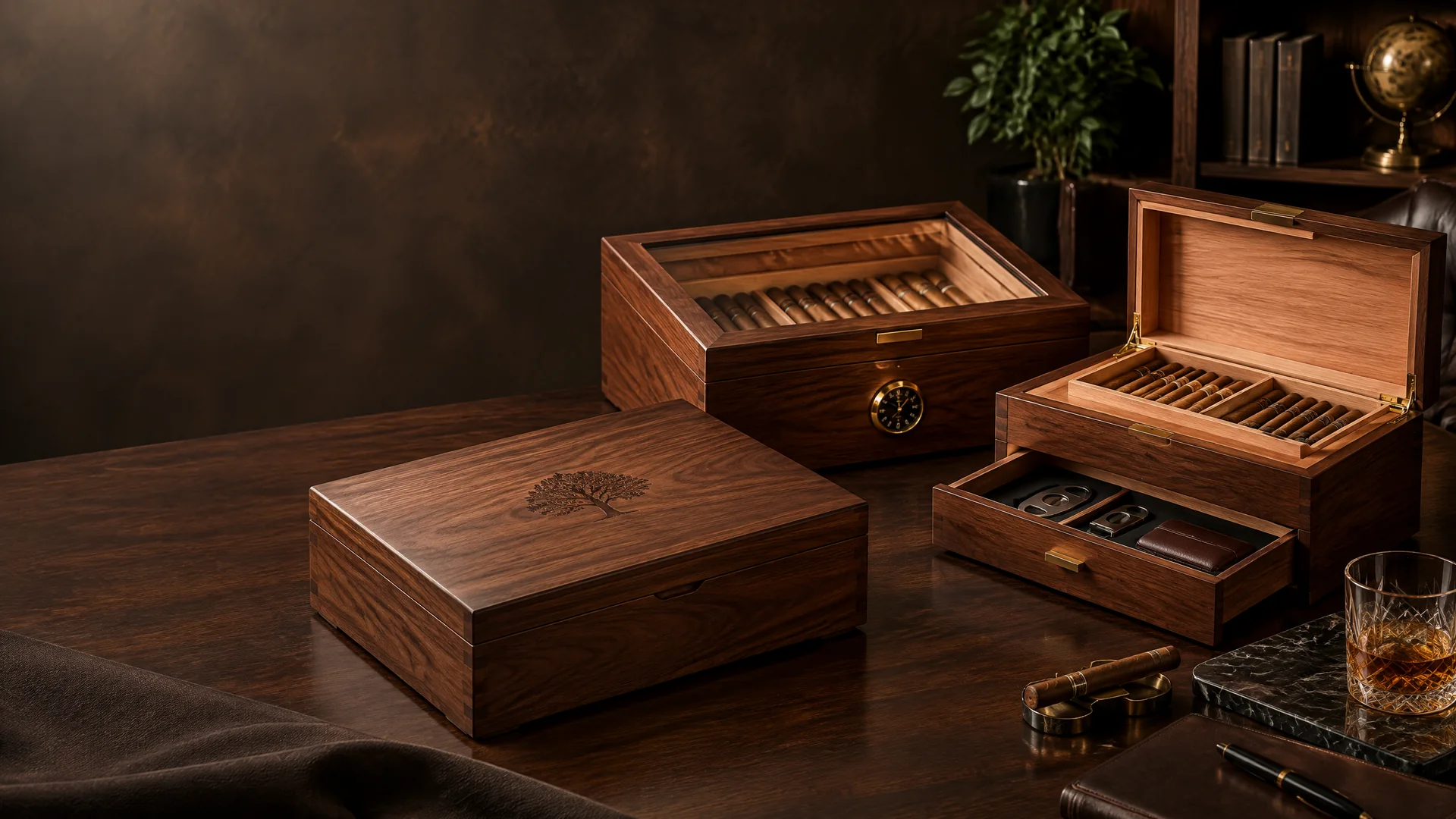 Unbranded custom wood cigar boxes