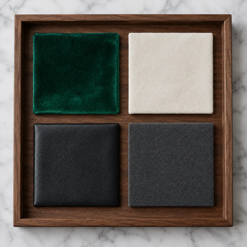 Unbranded velvet, microsuede, leatherette and flocked foam jewelry box lining material directions