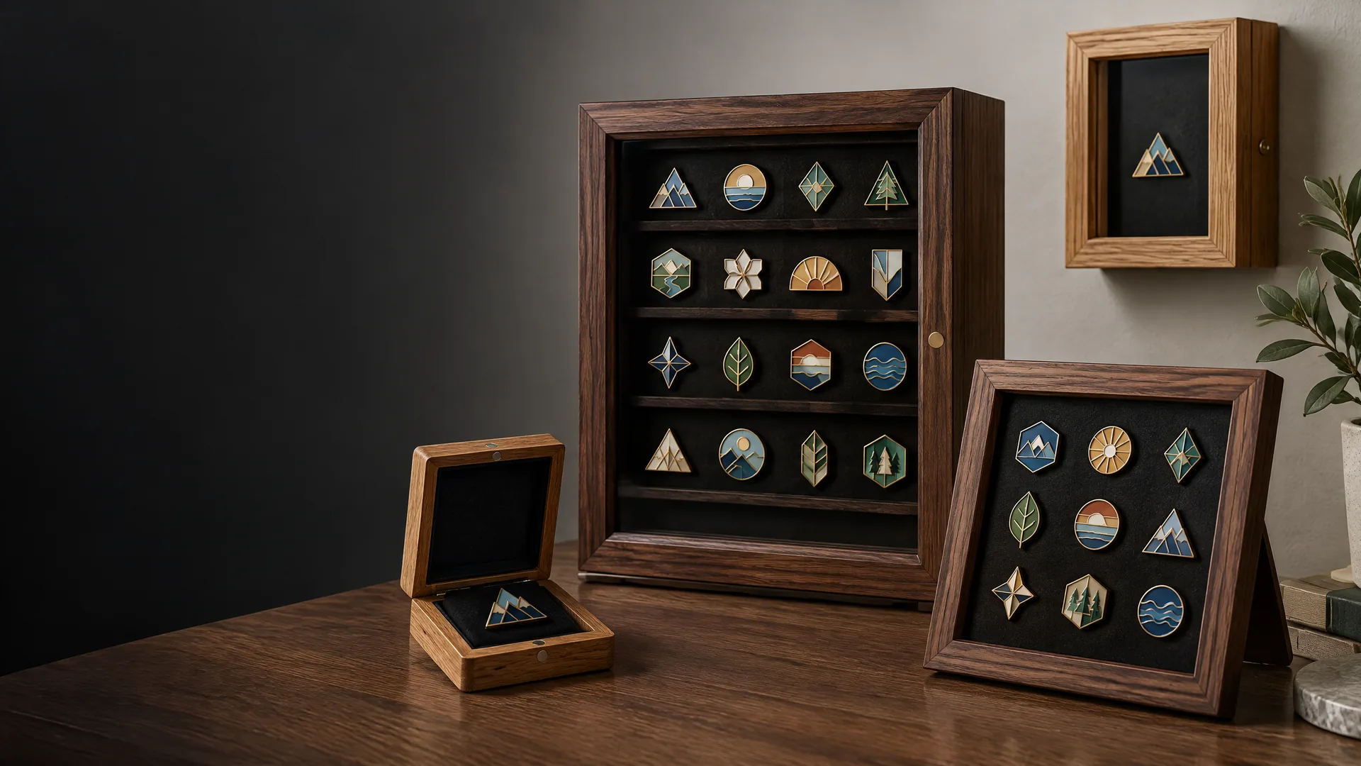 Unbranded custom lapel pin display cases