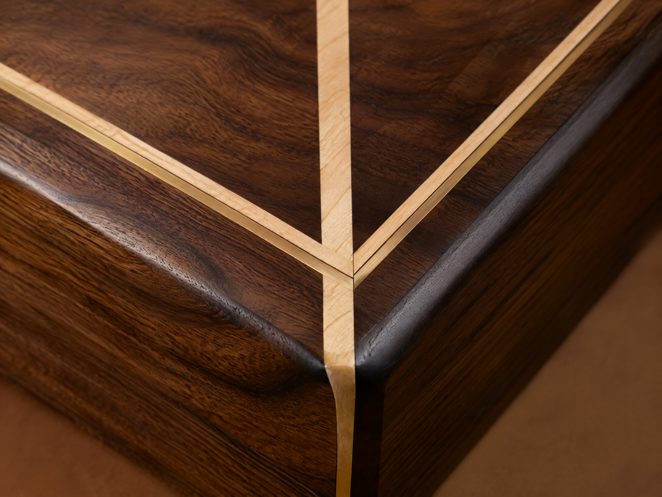 Wood & Brass Inlay on a custom wood trophy