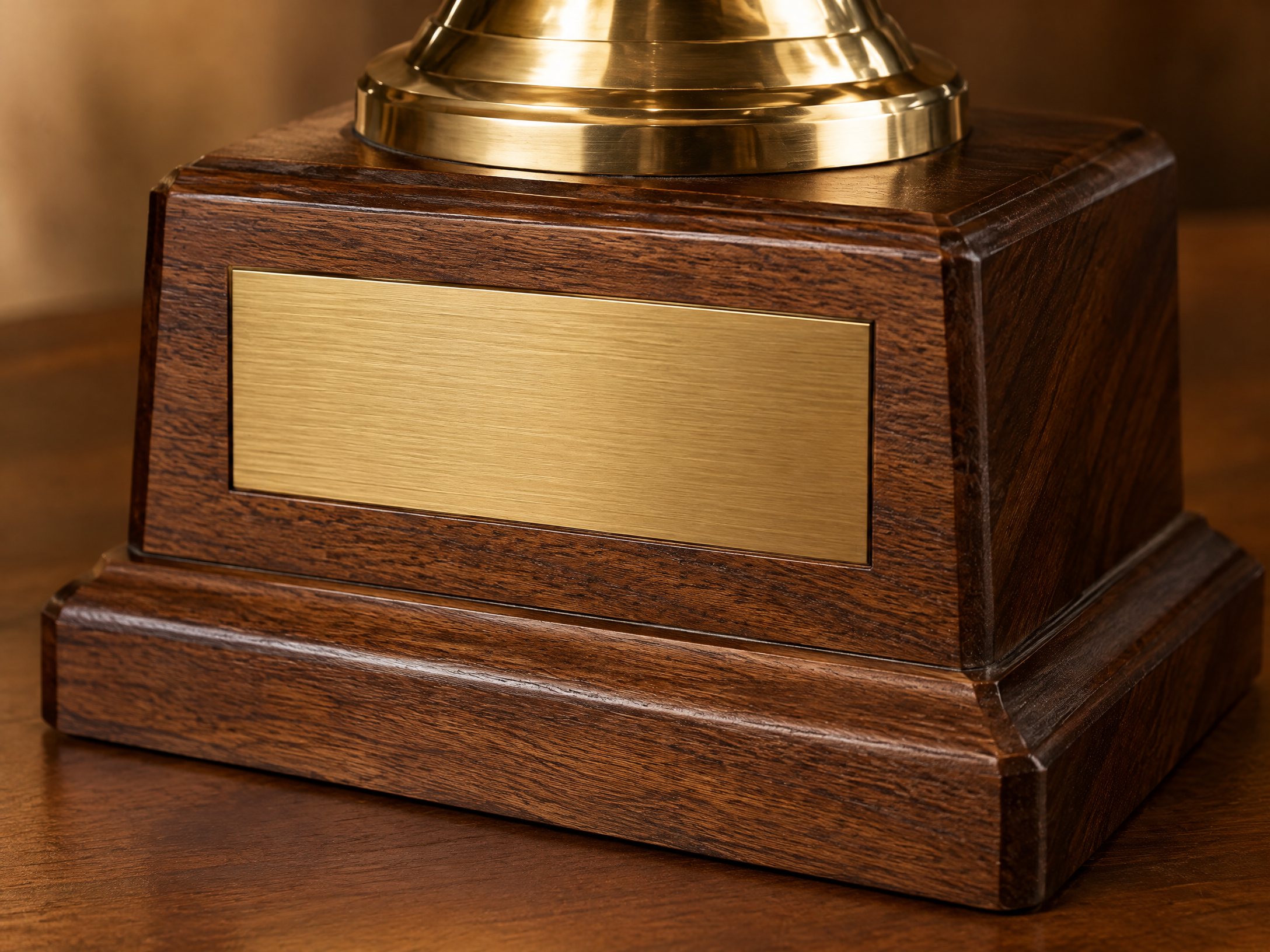 Metal Nameplate on a custom wood trophy