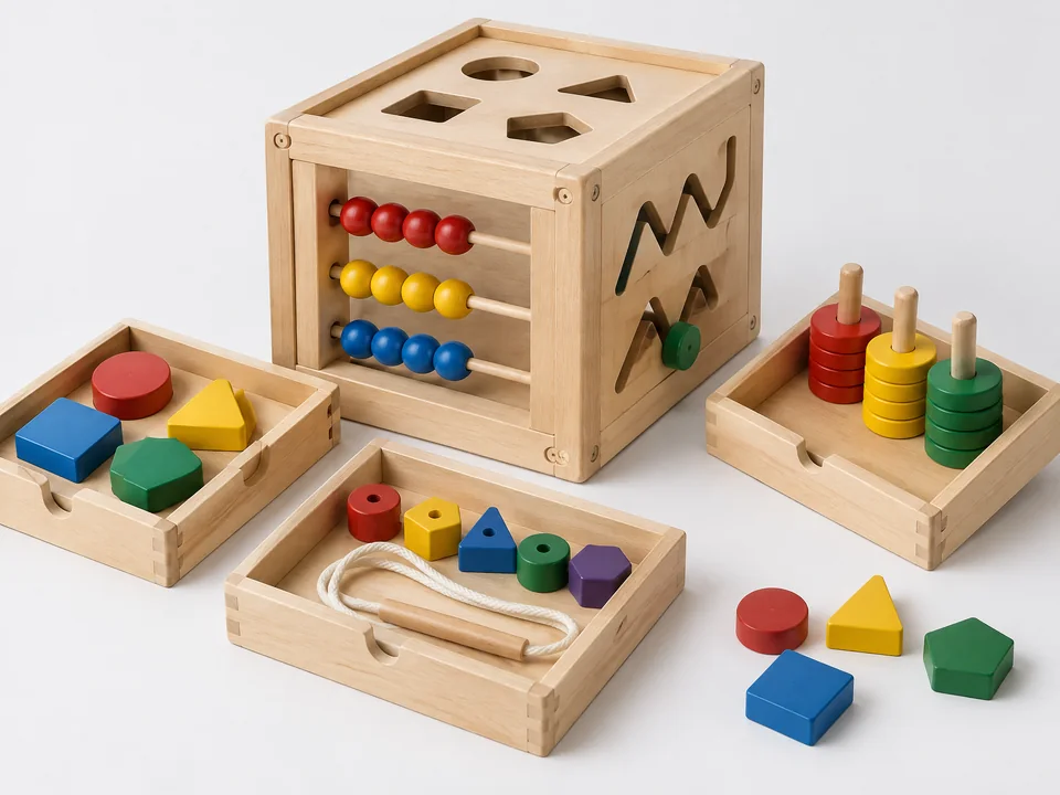 Custom wood multi-activity learning box