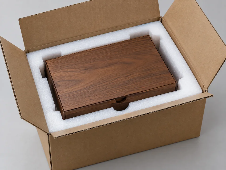 Custom employee onboarding box packed in EPE foam and corrugated carton