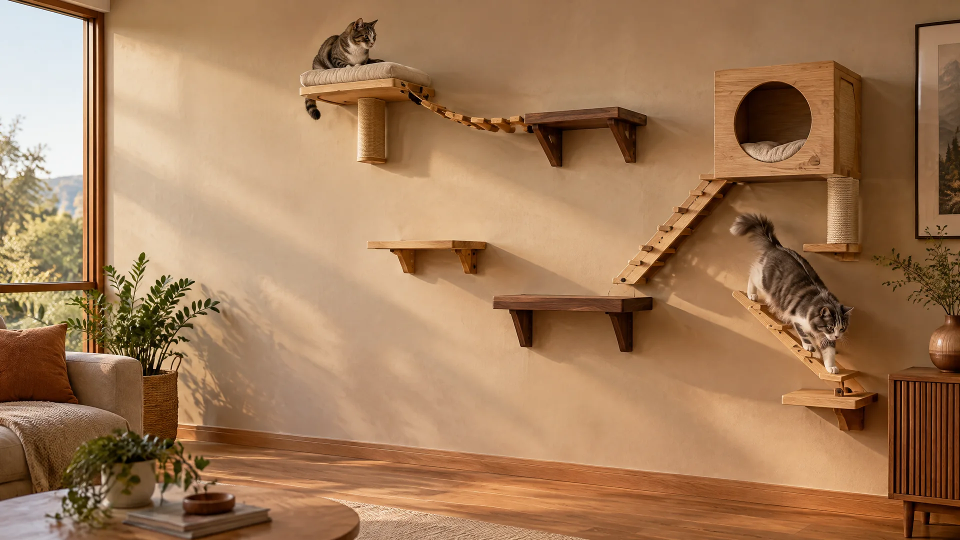 Unbranded custom wood pet climbing furniture
