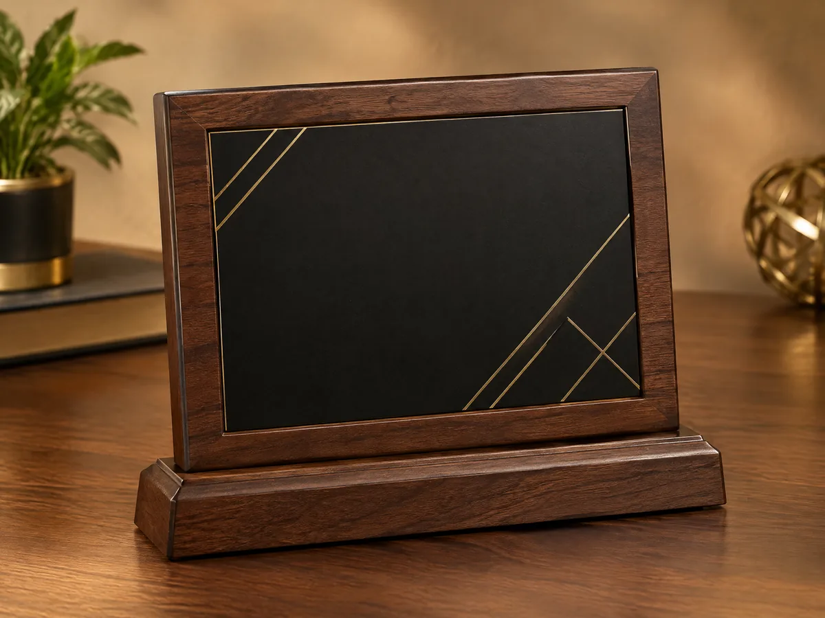 Acrylic Inset Panel on a custom wood plaque