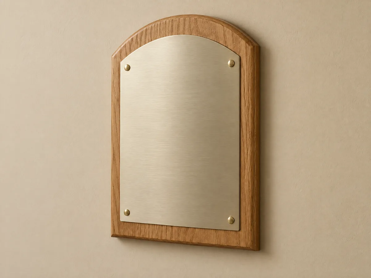 Arch flat wall-mounted custom wood plaque form