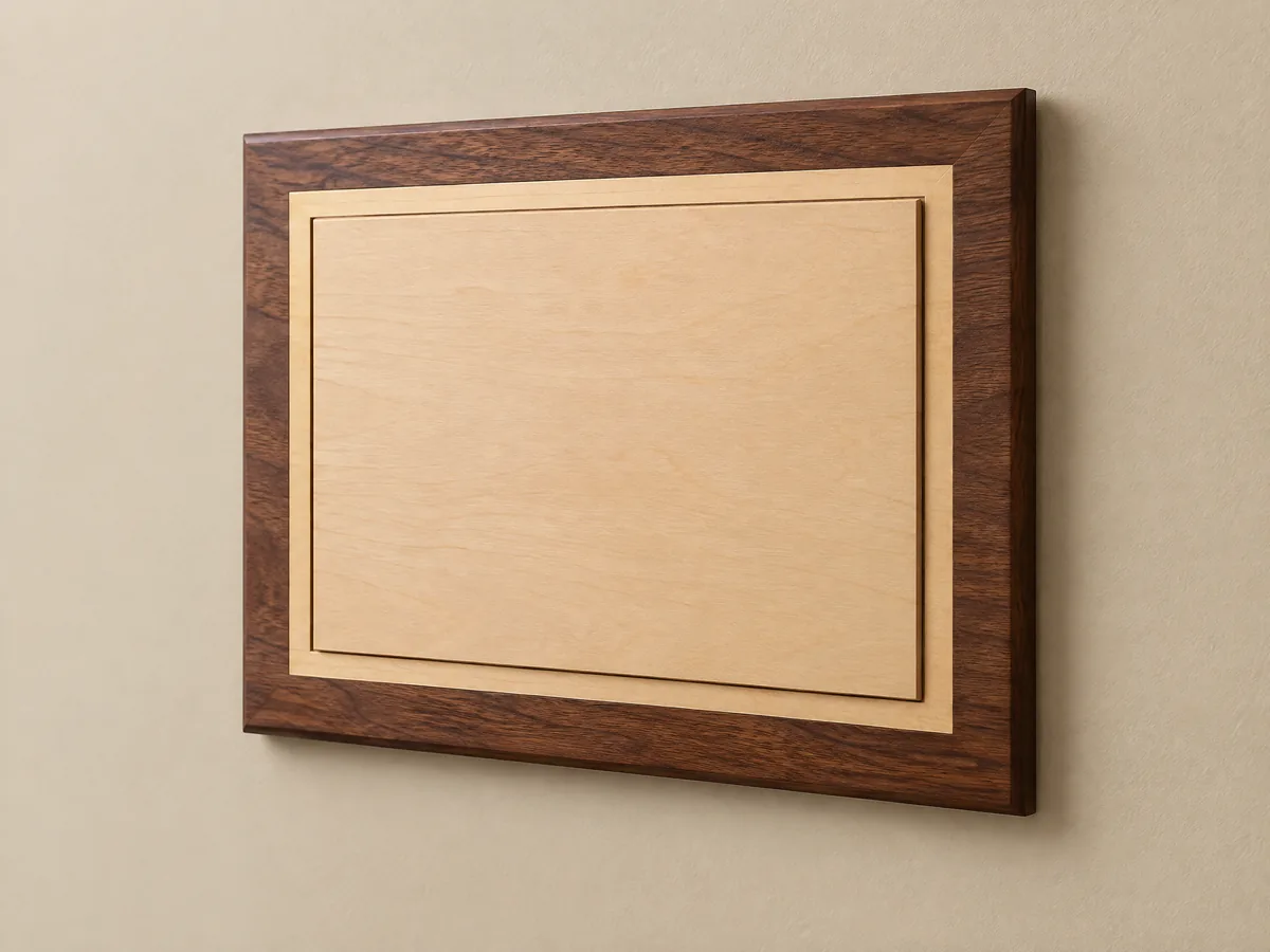 Layered flat wall-mounted custom wood plaque form