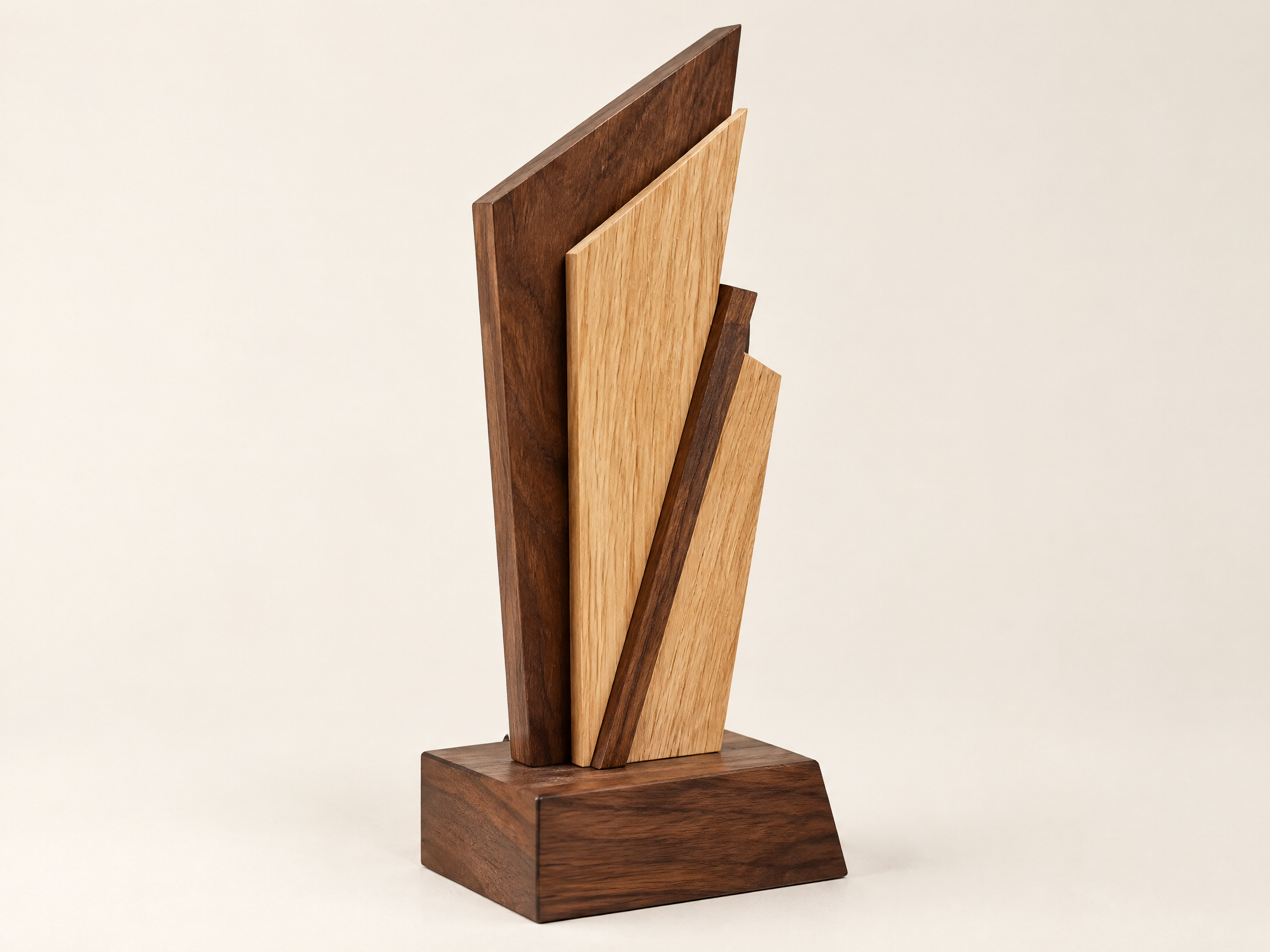 Layered wood trophy form