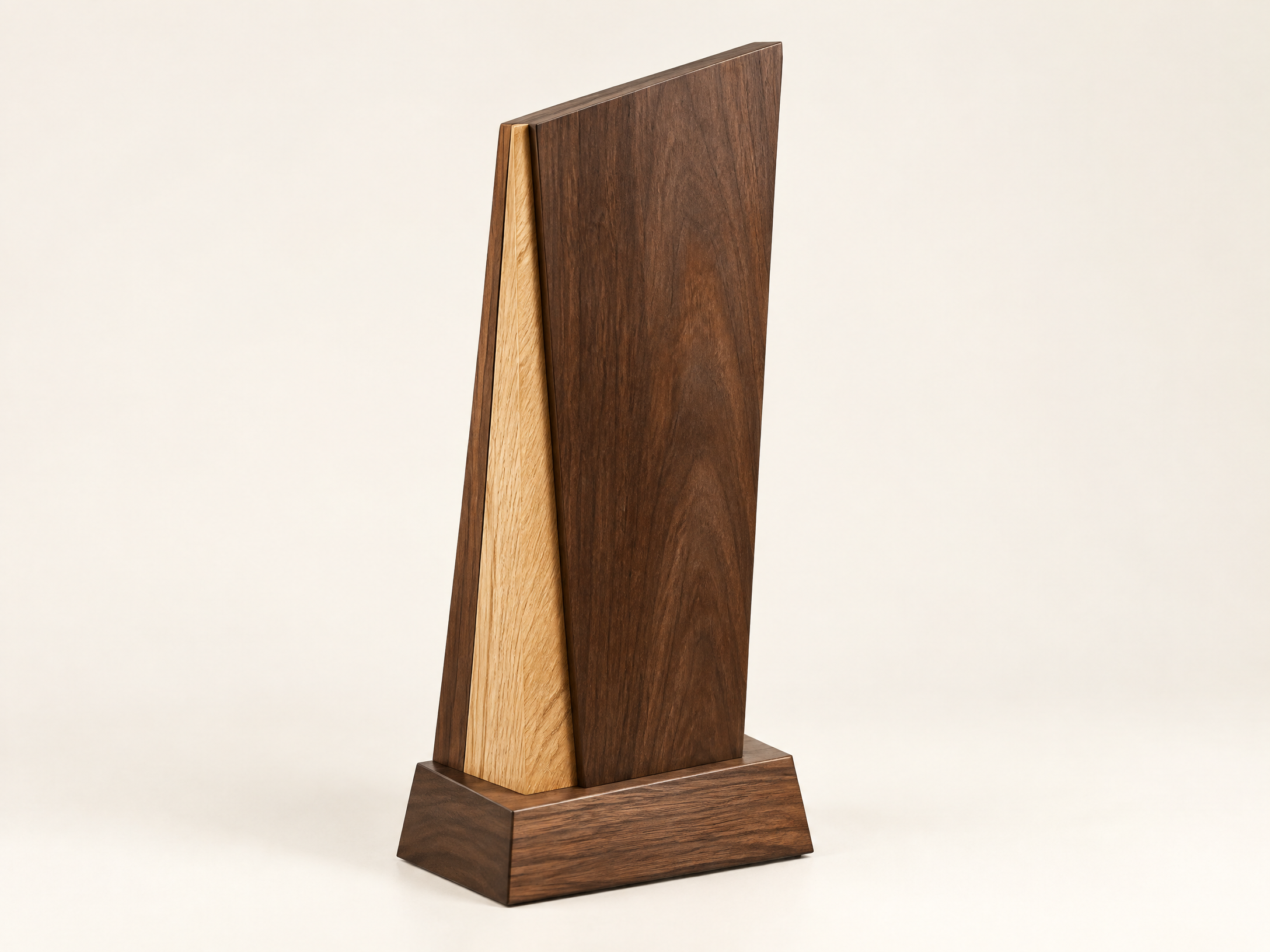 Trapezoid wood trophy form