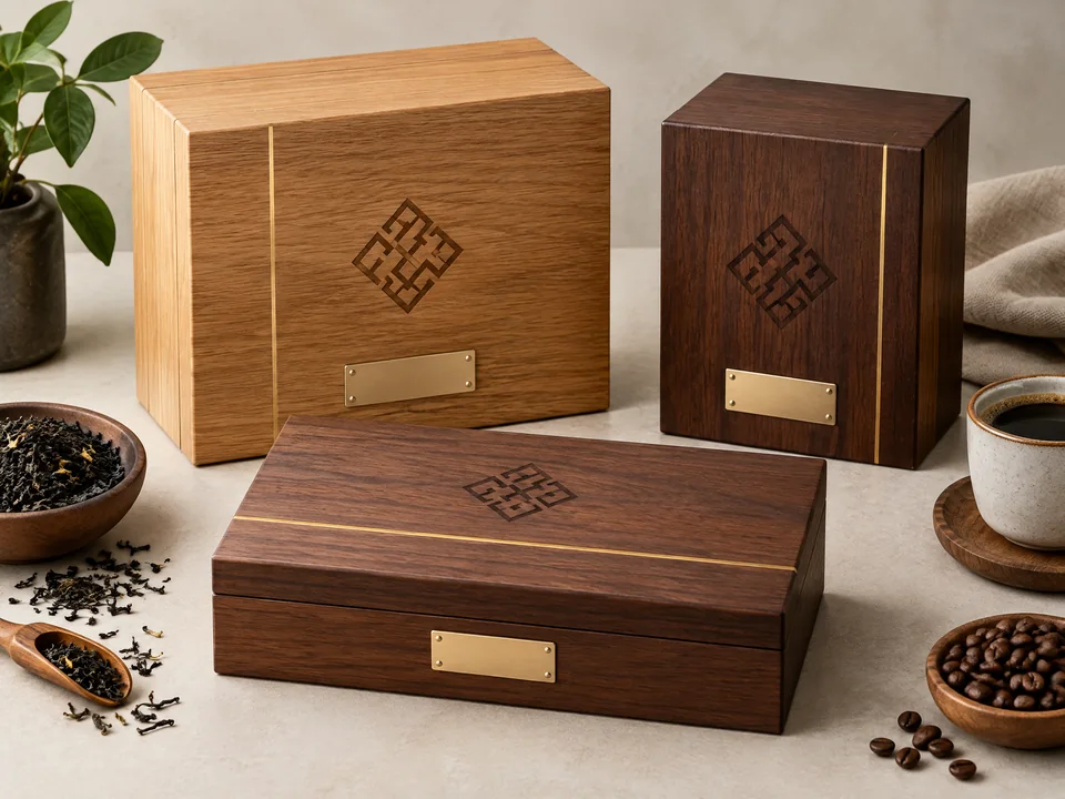 Custom tea and coffee gift box branding options