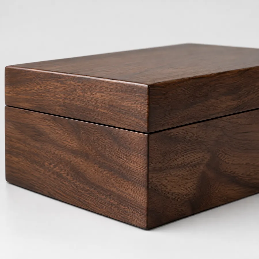 Two-piece lift-off wooden box construction